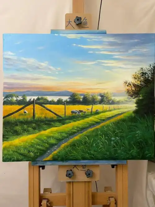 乡村风景绘画过程图