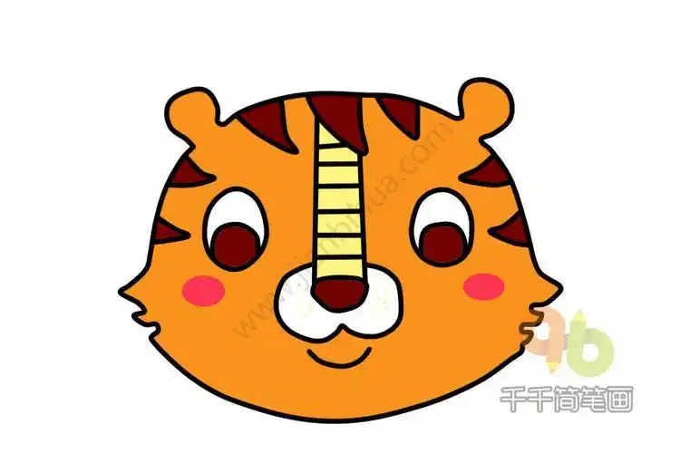 动物头像简笔画老虎头饰简笔画2老虎头像简笔画画法动物头像简笔画