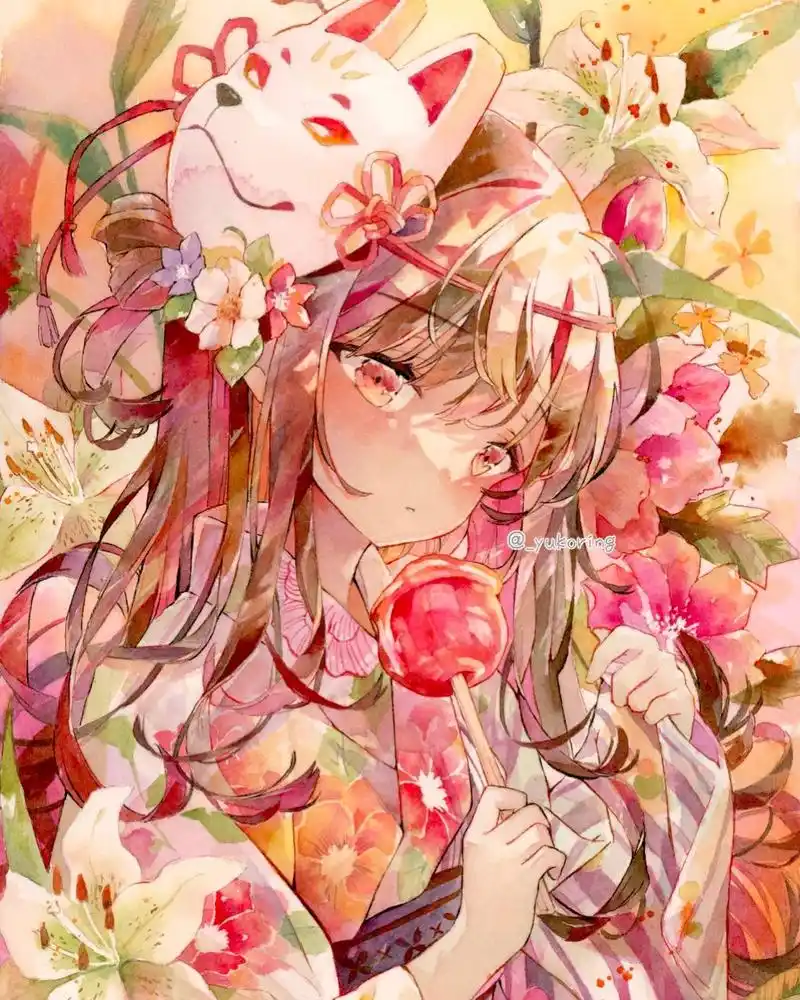 日本插画师"yukoring"水彩纯手绘人物插画作品!十分华丽