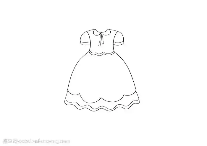 公主裙子简笔画教程