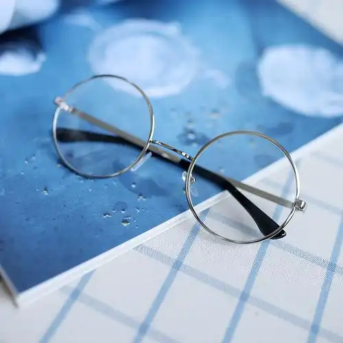 漞渡 文艺配饰复古搭配必备平光镜 休闲圆框眼镜 金属框架眼镜 女