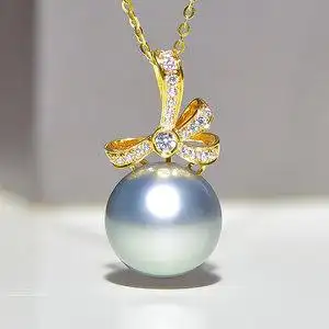 灰珍珠吊坠图片