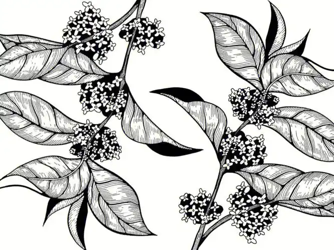 花卉名称:桂花 竹 茉莉花工具:ipad画画练习线条最好的方法之一就是