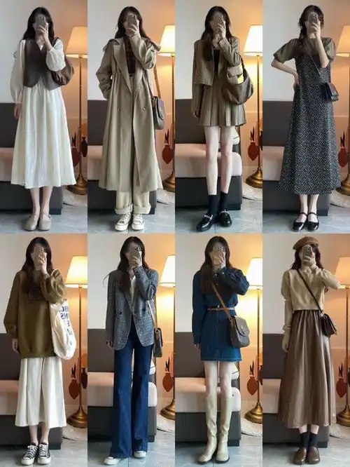 866套初秋慵懒温柔风穿搭韩系小姐姐必备