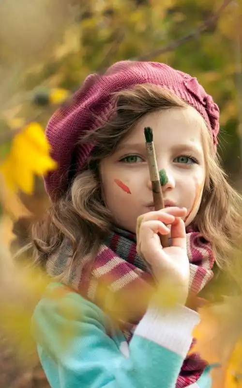 欧美可爱小孩唯美秋季写真手机壁纸