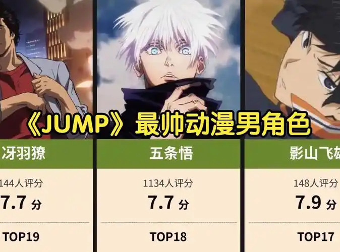 《jump》最帅动漫男角色人气排行榜