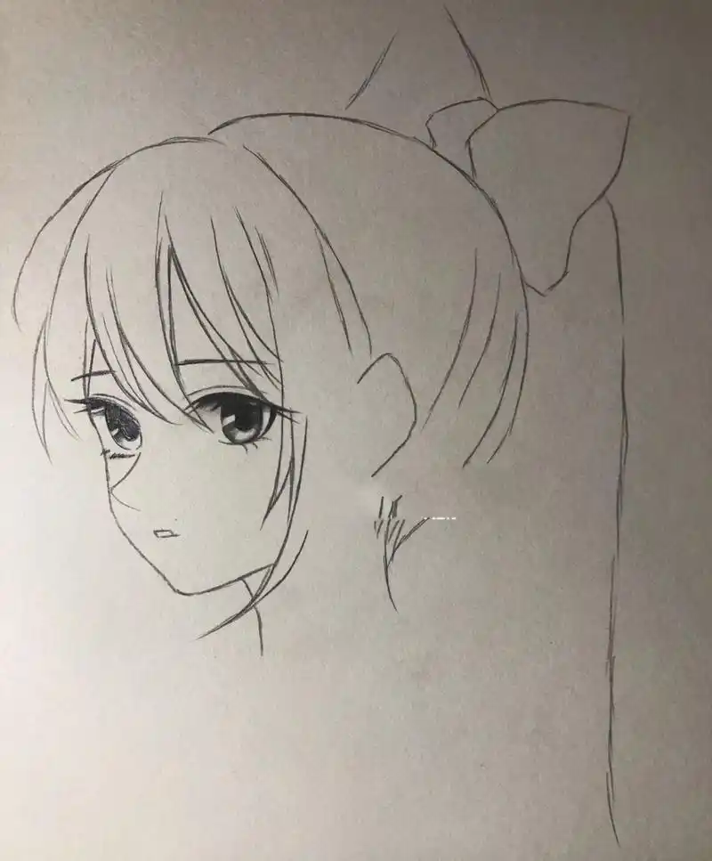 画教程61手绘女孩](过程图) 临摹出处: 工具:自动铅笔 老人头素描纸