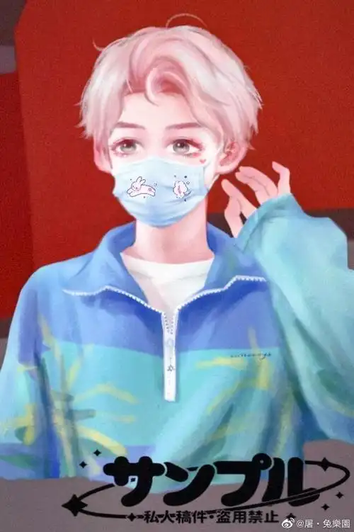 粉丝手绘漫画版粉色发色的王源 从漫画中走出来的男孩是樱花味