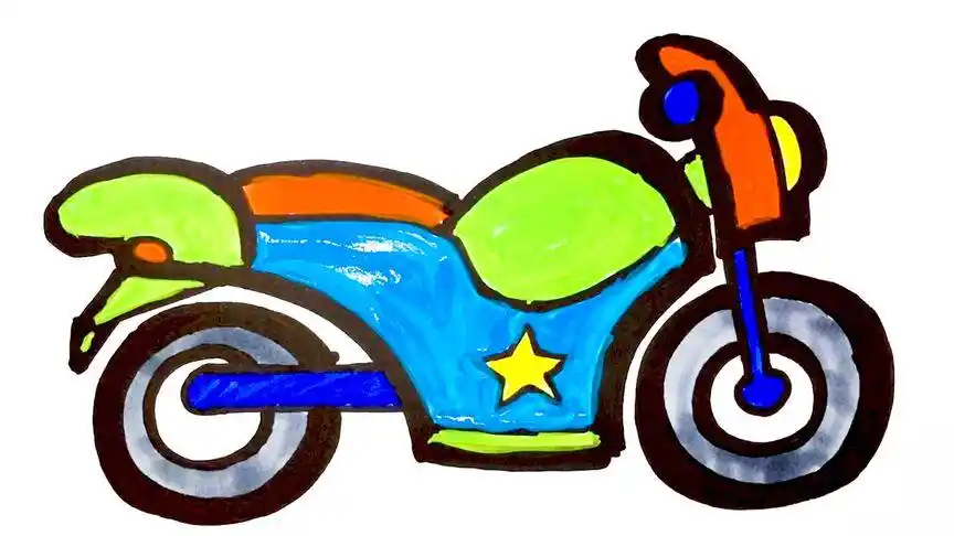帅气的摩托车,这辆摩托车你喜欢吗?你知道怎么画的吗?
