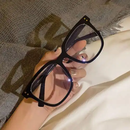网红复古大框眼镜女韩版ins圆脸显瘦素颜防蓝光眼镜可配近视度数