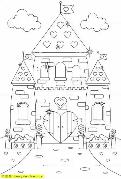 动画片,卡通,城堡,填色,填色书,填色卡通,填色大全,填色游戏,填色画