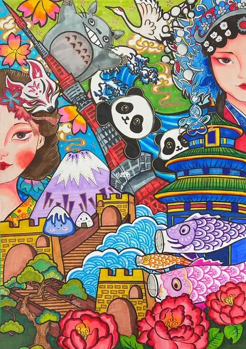 学生参赛作品友好中日美好未来