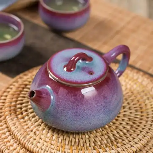 格物匠心钧瓷一壶四杯石瓢壶