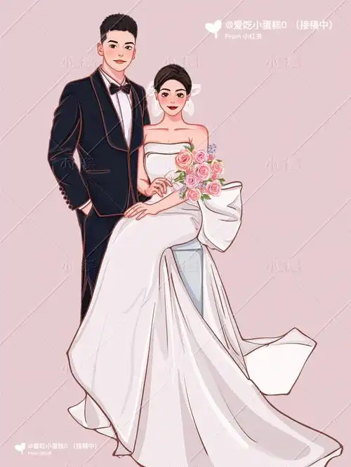 感谢喜欢93#夏日泡泡滤镜  #婚纱插画  #婚纱  #婚礼手绘  #婚礼