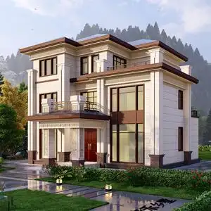 3003网红新中式三层楼房别墅设计图纸三开间带复式挑空客厅13x13m