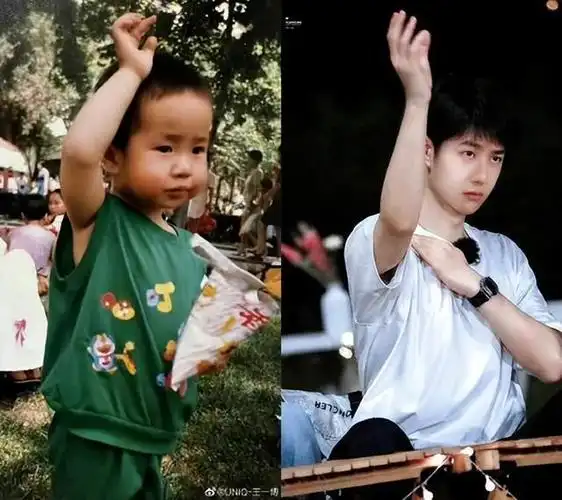 王一博复刻童年照,可爱无比,网友笑出了猪叫