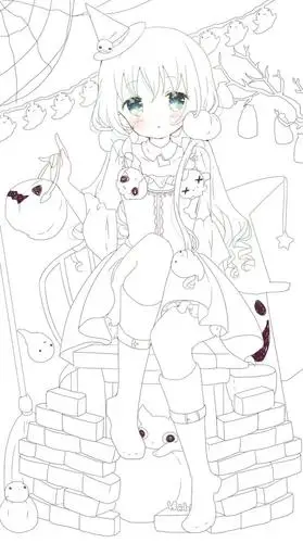 绘画素材分享线稿分享第2期新手练习动漫萝莉风少女线稿84p