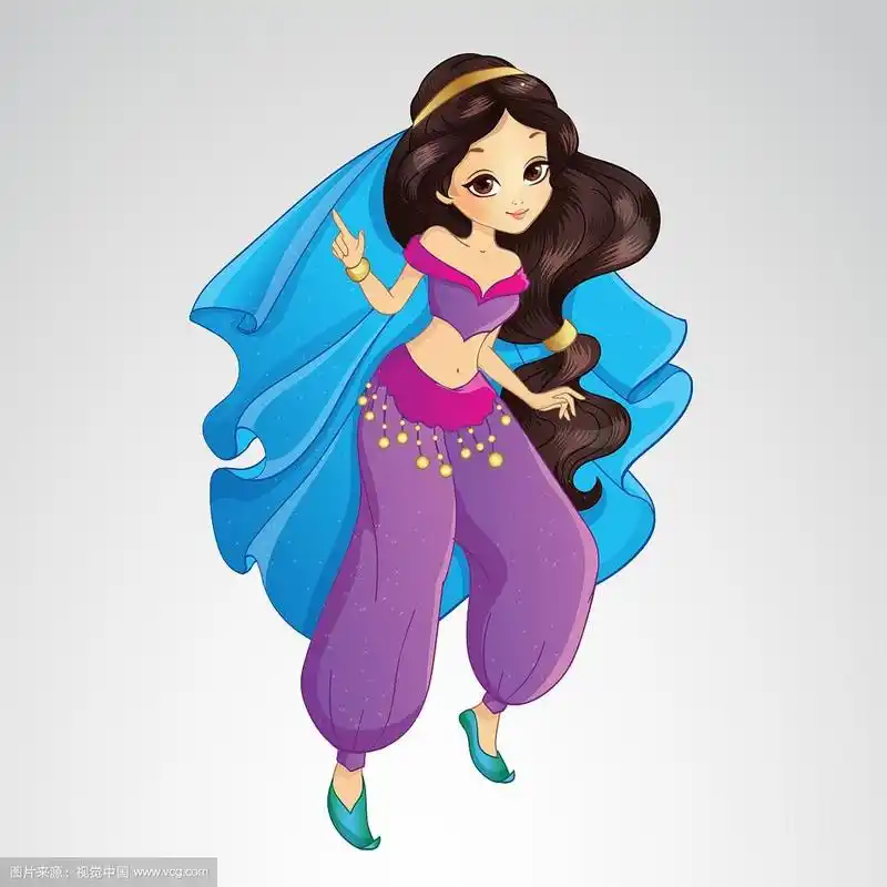 身着紫色长裙的阿拉伯公主