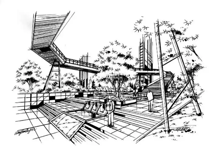 原创公园手绘效果图