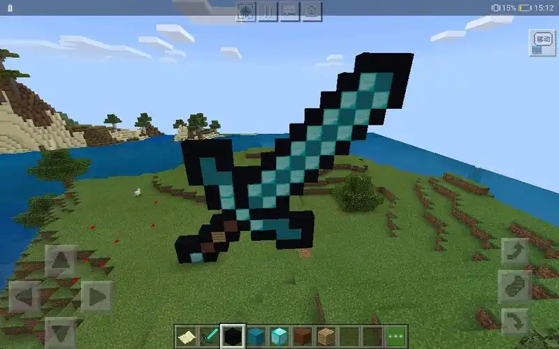 如何在我的世界纯方块做出逼真的钻石剑