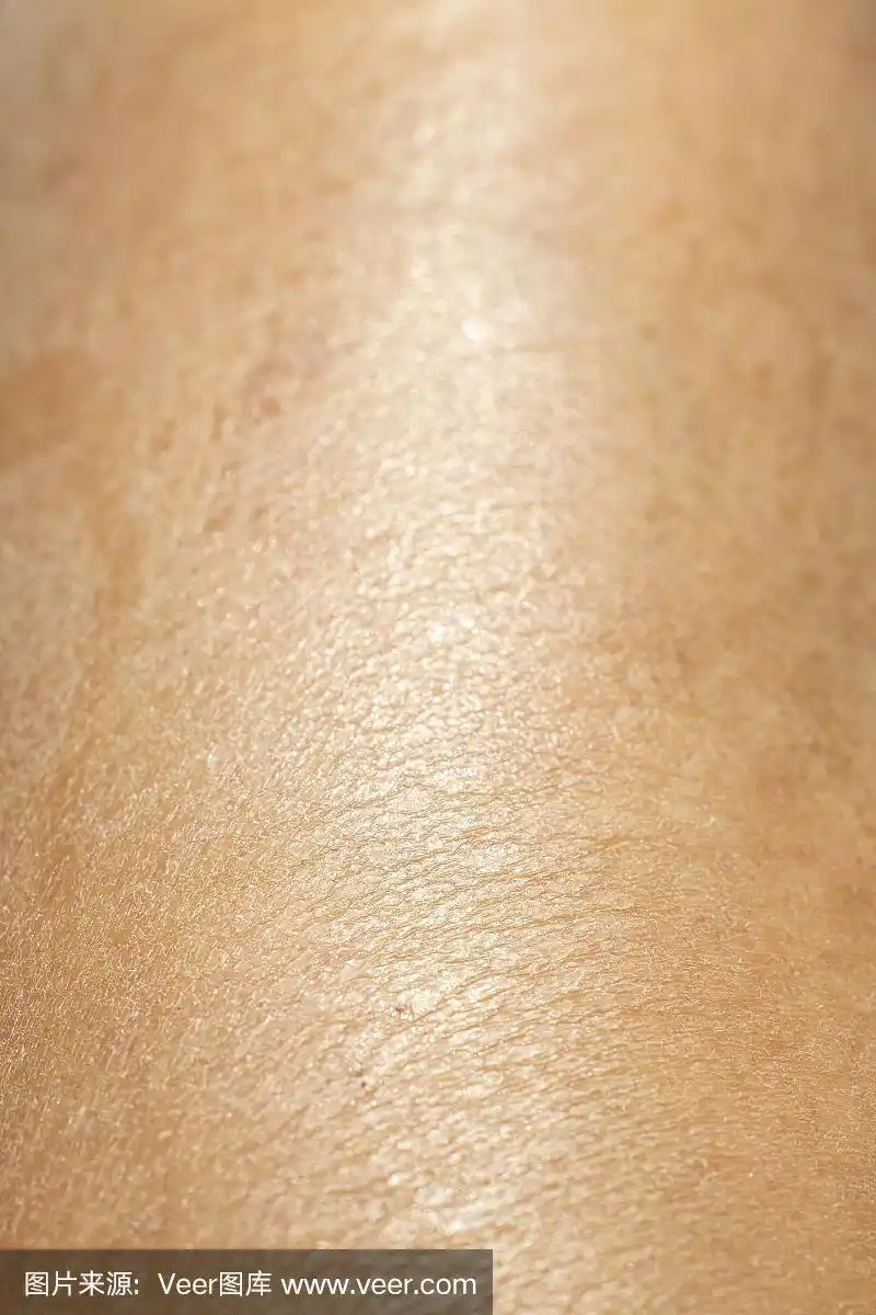 女人腿上干燥的皮肤,特写和微距拍摄,亚洲肤色,抽象背景