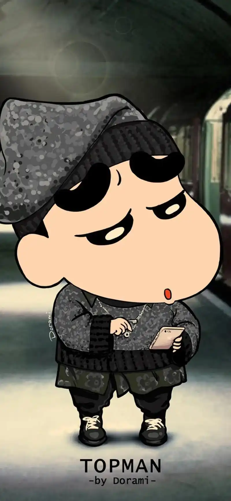 壁纸 酷酷的野原新之助,哇哈哈哈哈 - 抖音