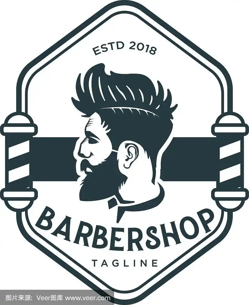 理发店复古复古的logo设计模板