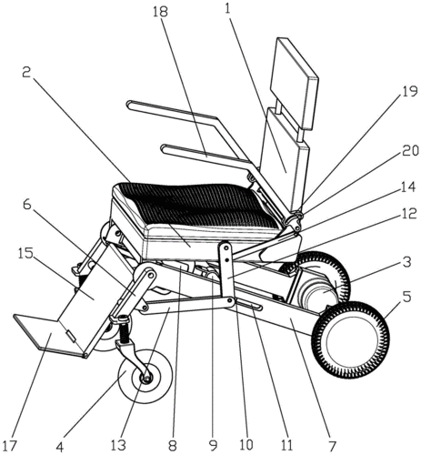 一种一键折叠式电动轮椅的制作方法