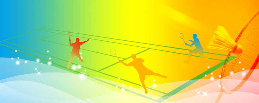 酷炫彩色羽毛球运动狂欢banner