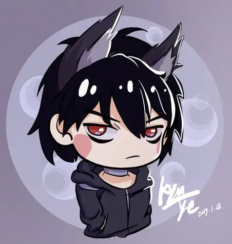 嘻是q版阿柒哦,第二张是线稿哇|ω`)