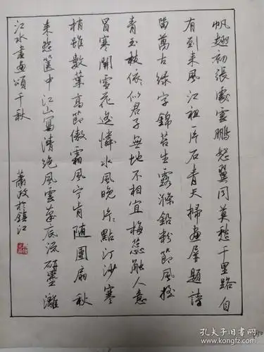 江苏镇江书法名家萧政钢笔书法硬笔书法1件出版作品出版在中国钢笔