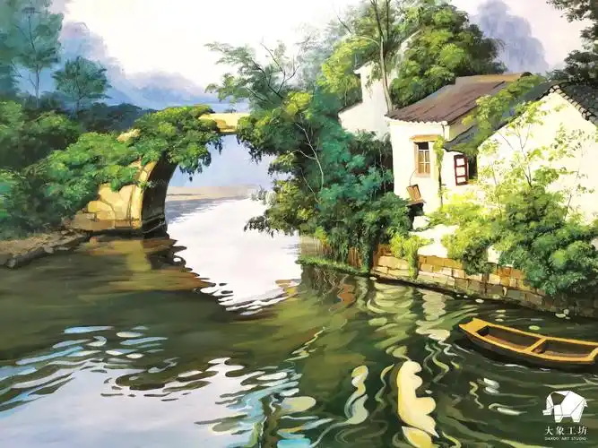 大象工坊 | 广州天河家居装饰艺术水乡墙绘.