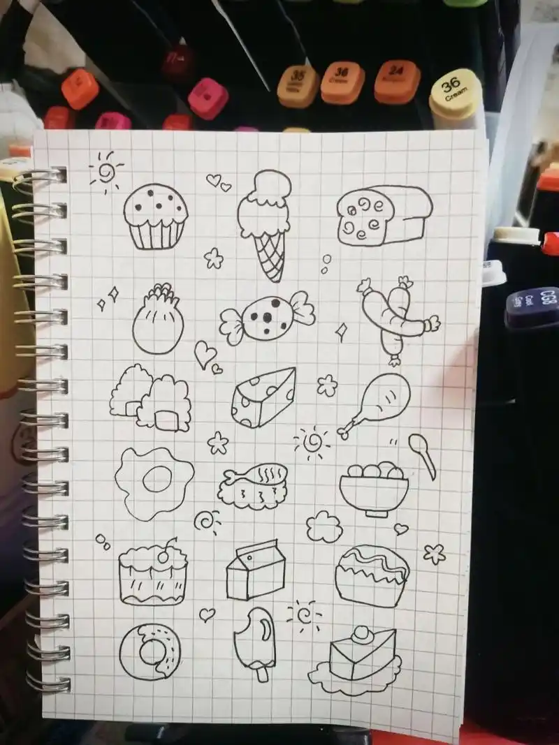 简笔画打卡6/100|零食简笔画 简笔画来啦