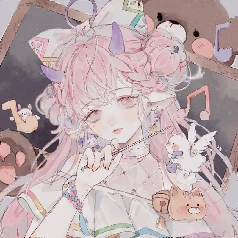 动漫女生头像超绝唯美的粉色系古风头像