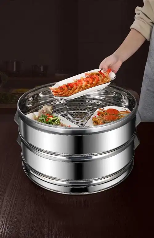 不锈钢蒸笼家用蒸屉商用蒸包子蒸馒头蒸锅笼屉多层大号大容量超大