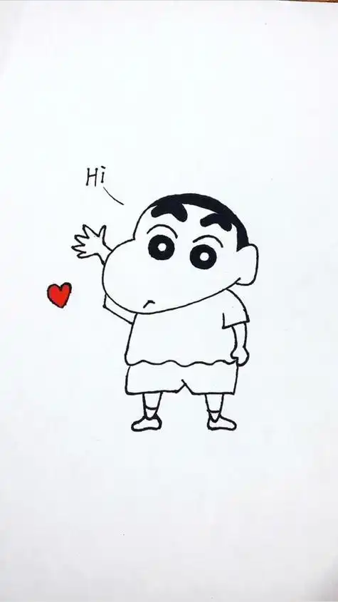 蜡笔小新简笔画悲伤(蜡笔小新哭简笔画) -【爱个性】