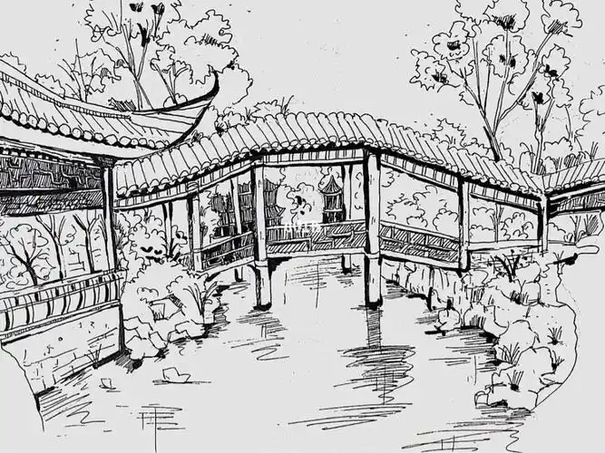 烟雨江南醉苏州丨速写#拙政园  #苏州  #江南  #周末去哪儿  #大学