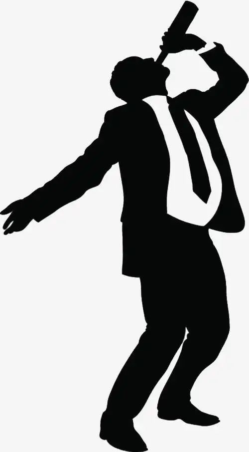 喝醉的商务男士人物剪影