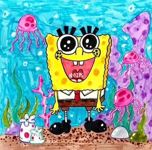 盐城  #跟着我一起学画画吧  #海绵宝宝  #一点透视
