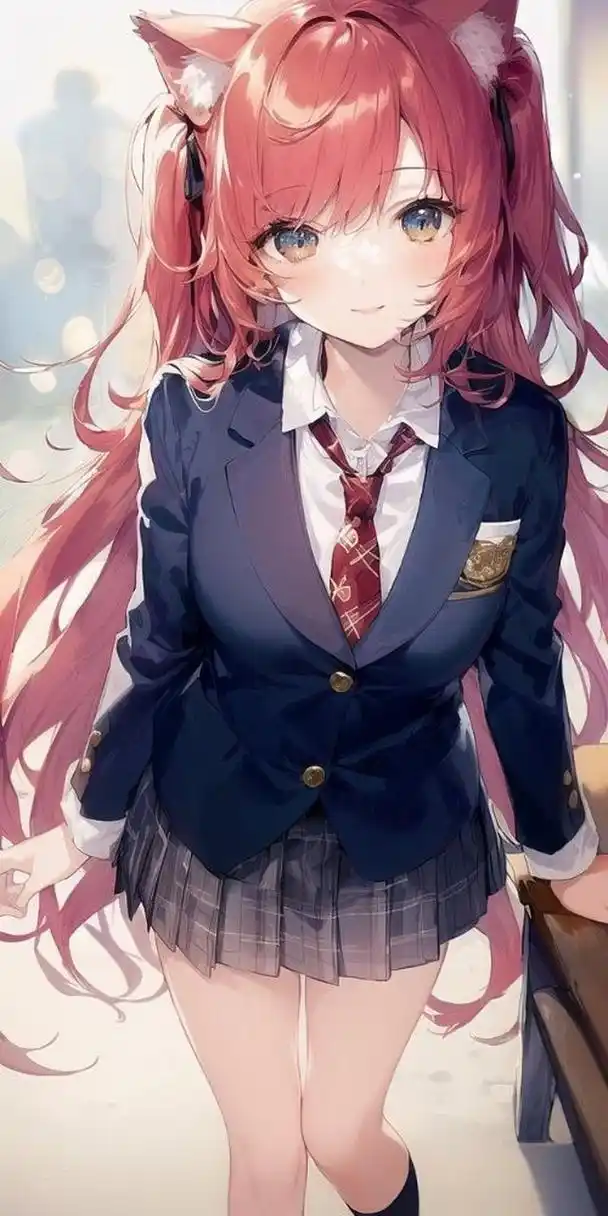 猫儿校服少女#动漫