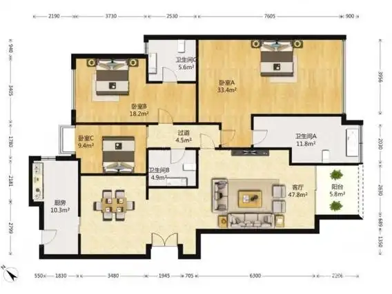 可能是你见到过漂亮的240平米北外滩江景户型