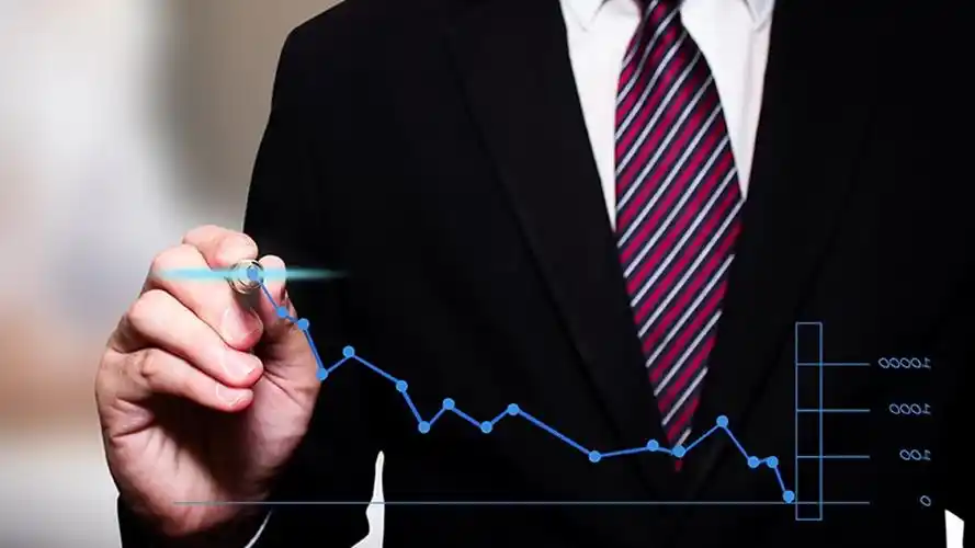 黑色商务人物绘制折线图幻灯片ppt模板素材下载_ppt背景_艾奥云办公室