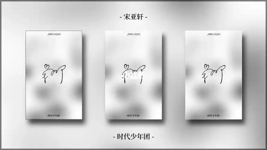 宋亚轩黑白风简约卡背