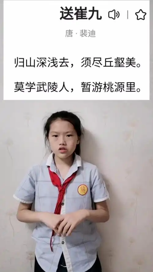 小水滴每日背诵一首古诗计划,第291天《送崔九》