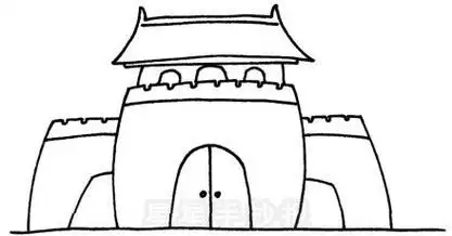 古代建筑简笔画古代建筑简笔画图片