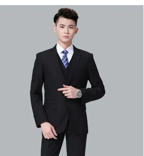 建行工作服男士西装建设银行行服条纹男装外套裤子上班职业男套装