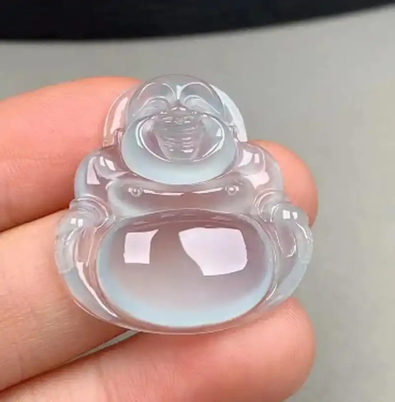 点击头像看直播##翡翠#至纯老坑翡翠正冰佛公,缅甸正场口老坑料,冰莹