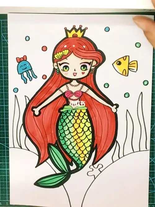 美人鱼儿童画