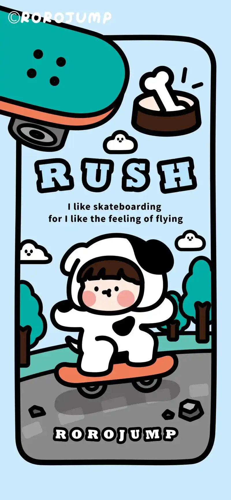 你们超级爱的滑板小狗壁纸来啦ipad电脑手机统统换上啦