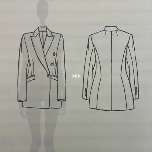 服装设计款式图正反面|西装款式图